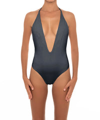 BSWS-S13 Plunge Neck Halter One Piece