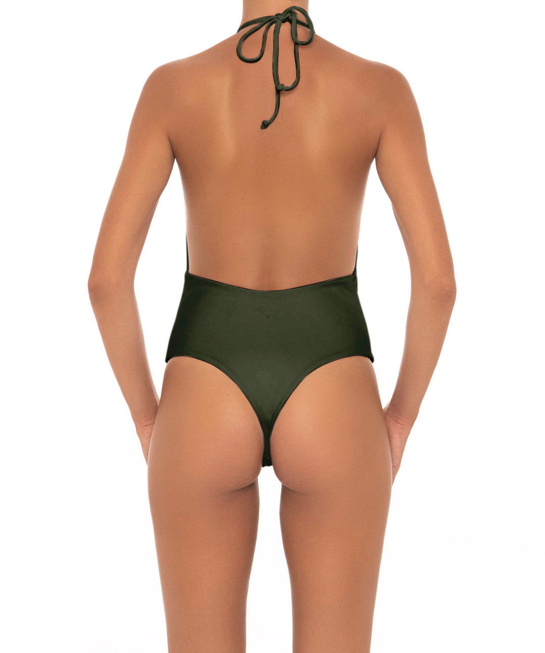 BSWS-S13 Plunge Neck Halter One Piece