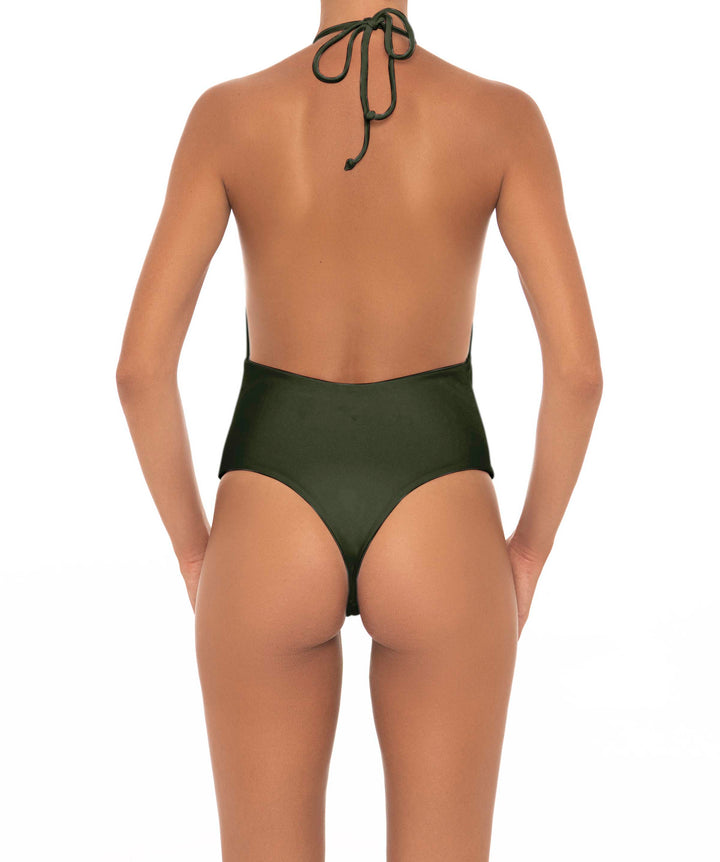 BSWS-S13 Plunge Neck Halter One Piece