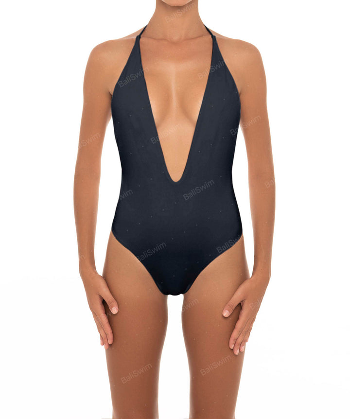 BSWS-S13 Plunge Neck Halter One Piece