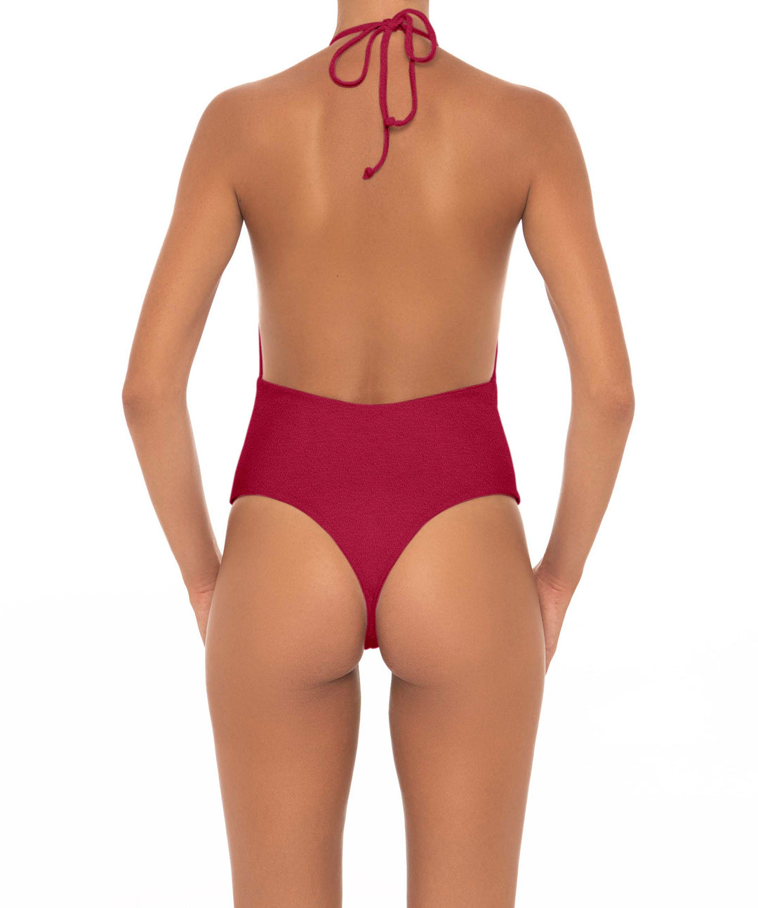 BSWS-S13 Plunge Neck Halter One Piece