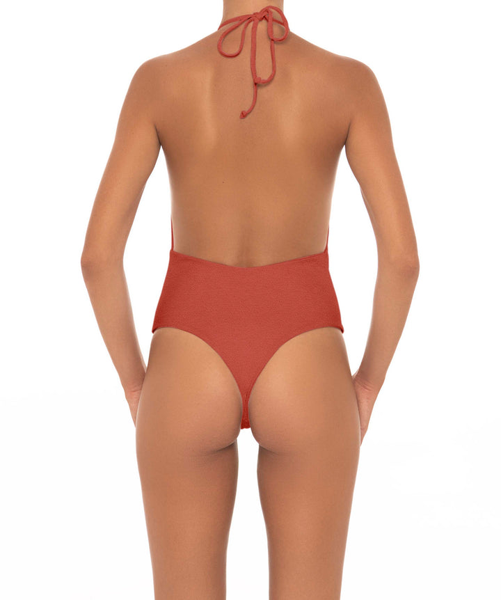 BSWS-S13 Plunge Neck Halter One Piece