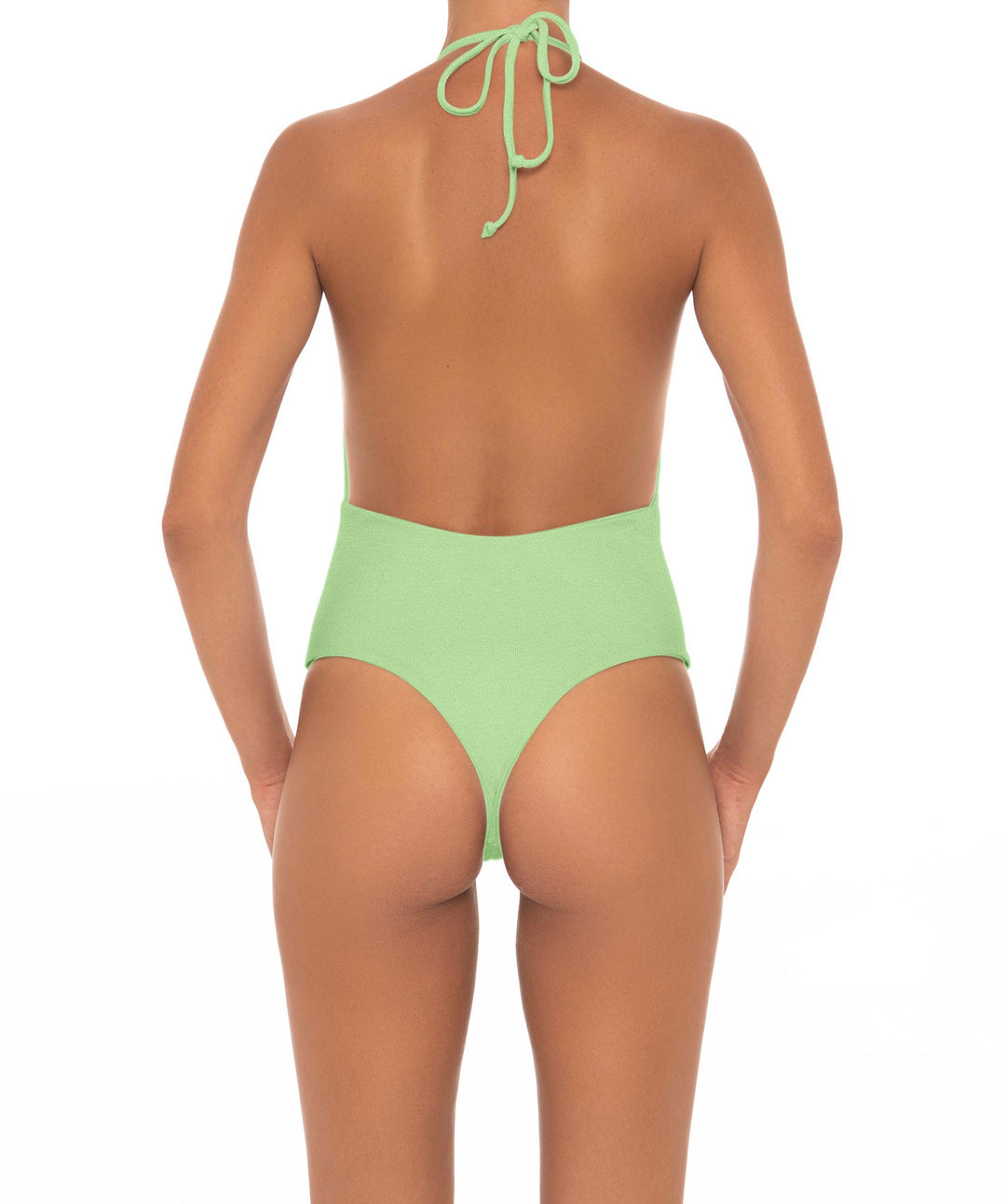 BSWS-S13 Plunge Neck Halter One Piece