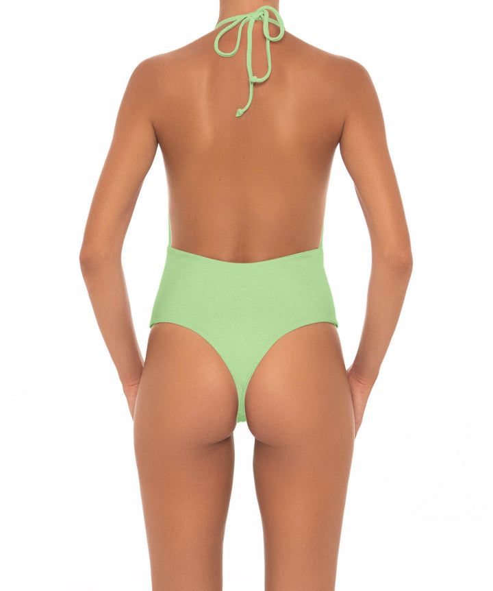 BSWS-S13 Plunge Neck Halter One Piece