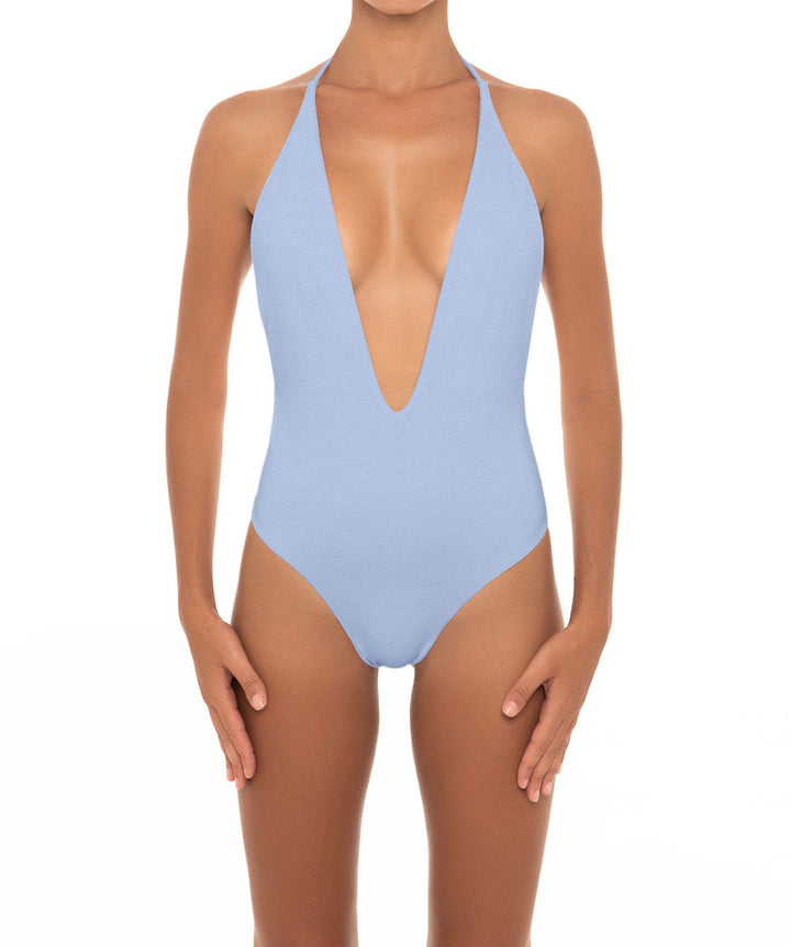 BSWS-S13 Plunge Neck Halter One Piece