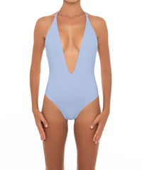 BSWS-S13 Plunge Neck Halter One Piece
