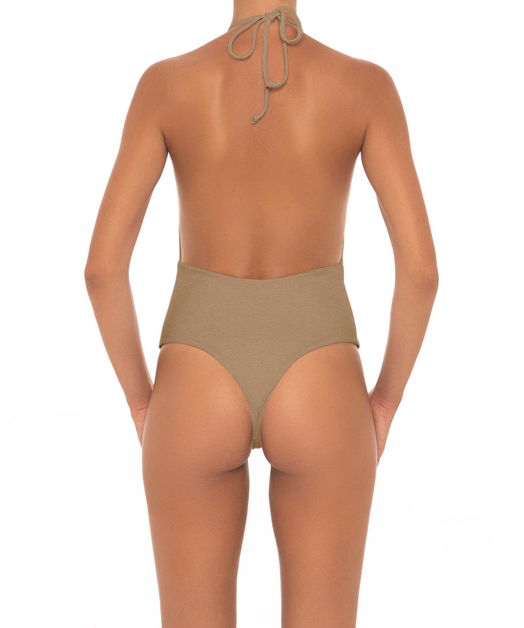 BSWS-S13 Plunge Neck Halter One Piece