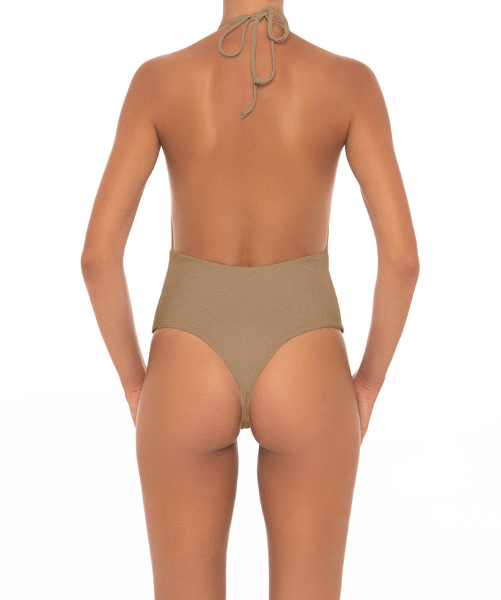 BSWS-S13 Plunge Neck Halter One Piece