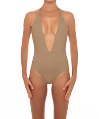 BSWS-S13 Plunge Neck Halter One Piece