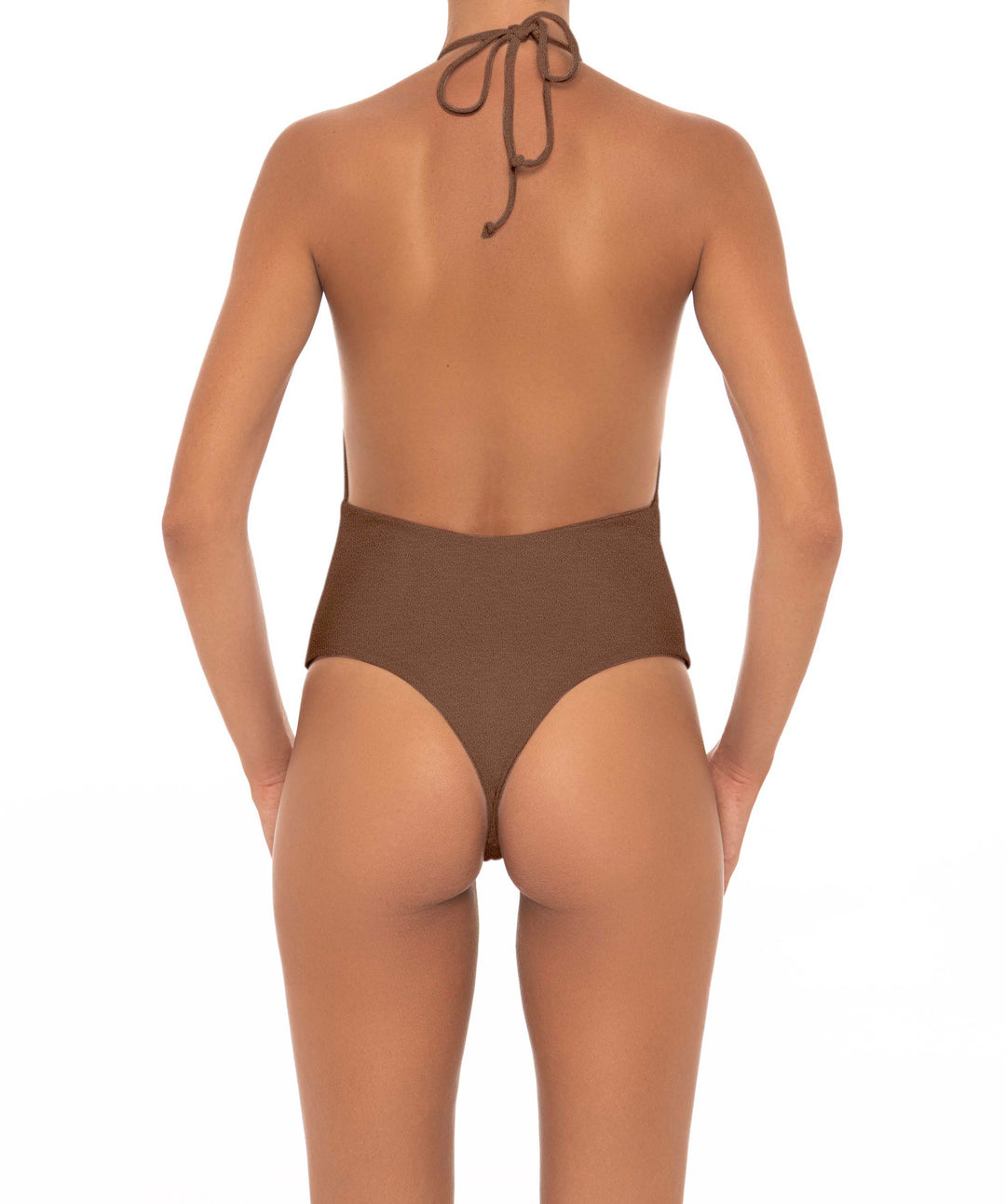 BSWS-S13 Plunge Neck Halter One Piece