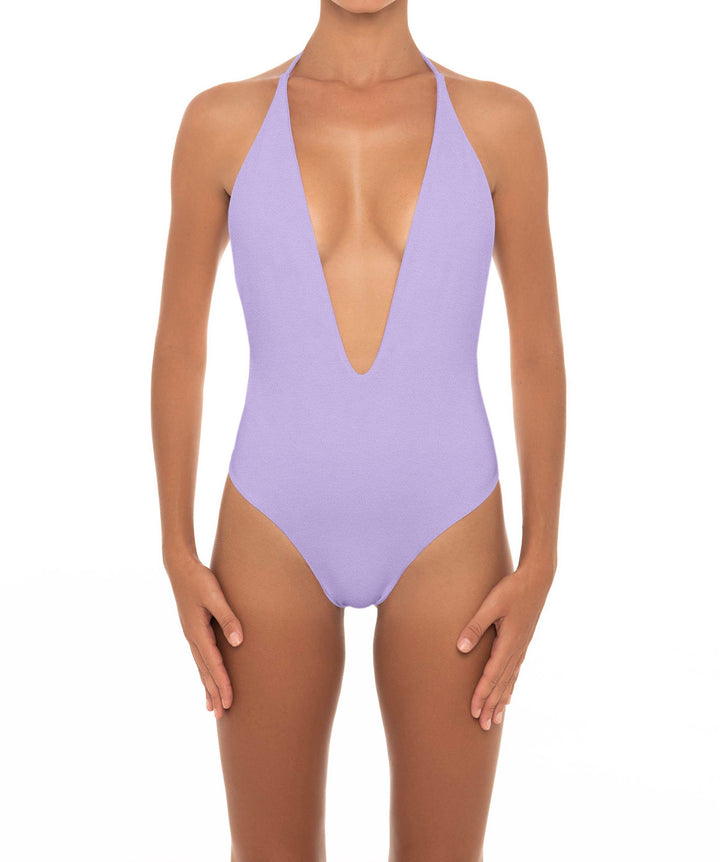 BSWS-S13 Plunge Neck Halter One Piece