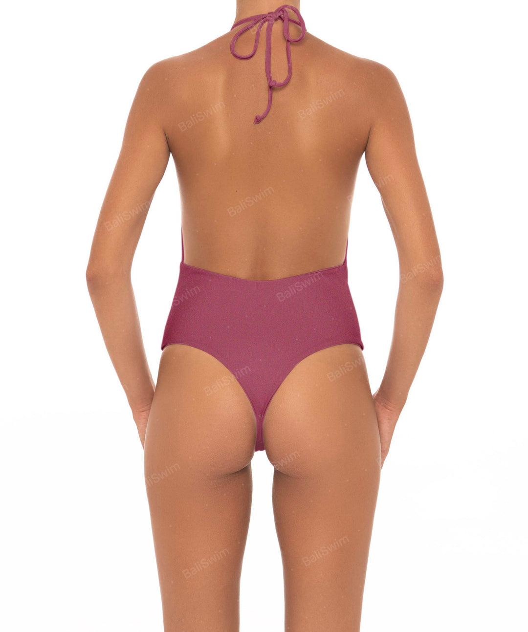 BSWS-S13 Plunge Neck Halter One Piece