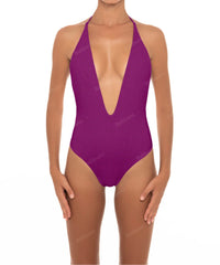 BSWS-S13 Plunge Neck Halter One Piece