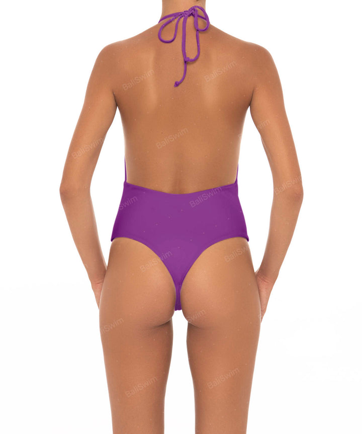 BSWS-S13 Plunge Neck Halter One Piece