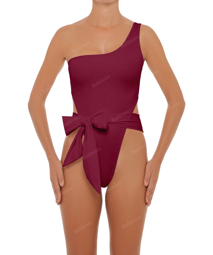 BSWS-S37 Asymmetrical Wrap One Piece