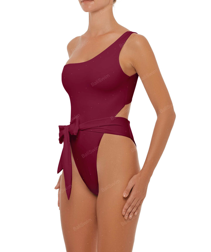 BSWS-S37 Asymmetrical Wrap One Piece