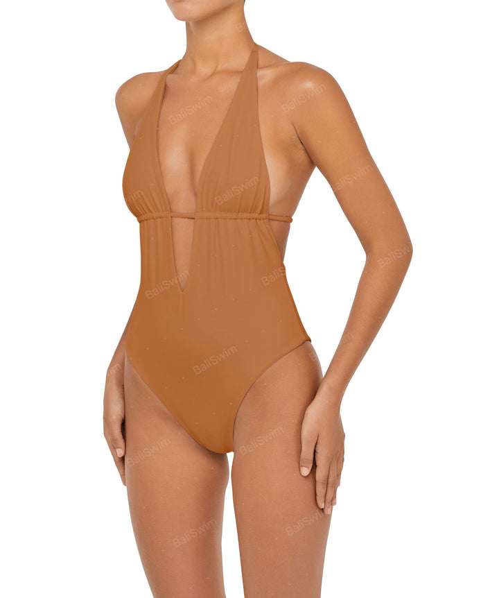 BSWS-S53 Plunge Neck Tunneled Underbust One Piece