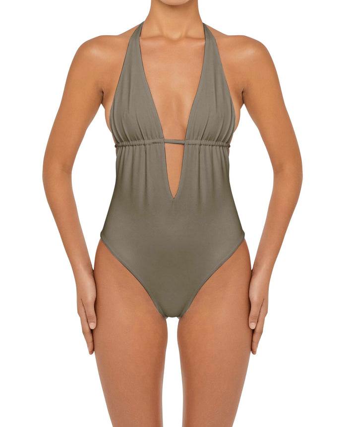 BSWS-S53 Plunge Neck Tunneled Underbust One Piece