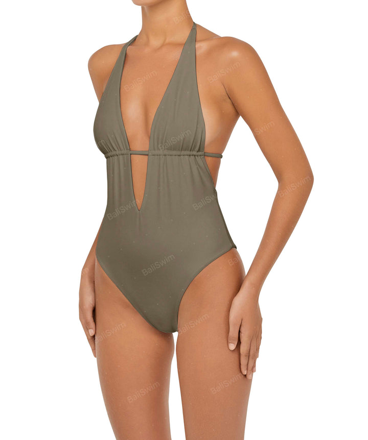 BSWS-S53 Plunge Neck Tunneled Underbust One Piece