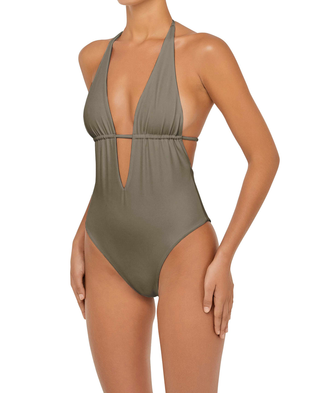 BSWS-S53 Plunge Neck Tunneled Underbust One Piece