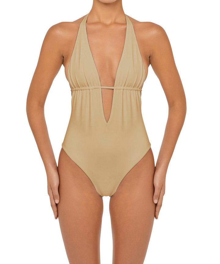 BSWS-S53 Plunge Neck Tunneled Underbust One Piece