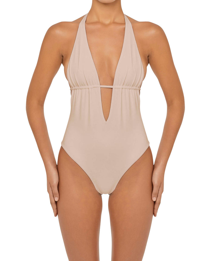 BSWS-S53 Plunge Neck Tunneled Underbust One Piece