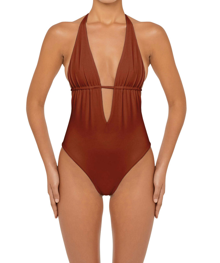 BSWS-S53 Plunge Neck Tunneled Underbust One Piece