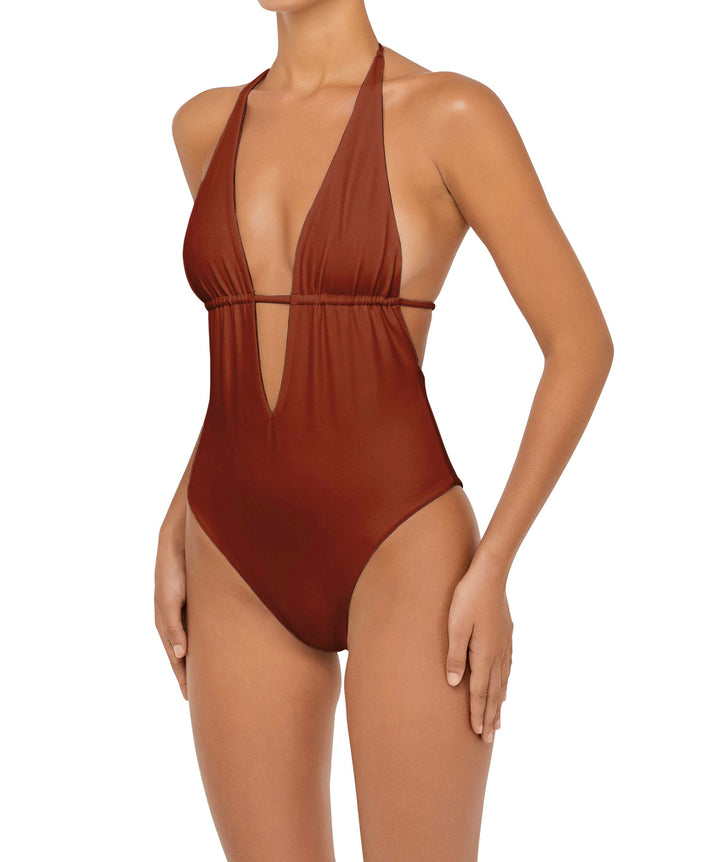 BSWS-S53 Plunge Neck Tunneled Underbust One Piece