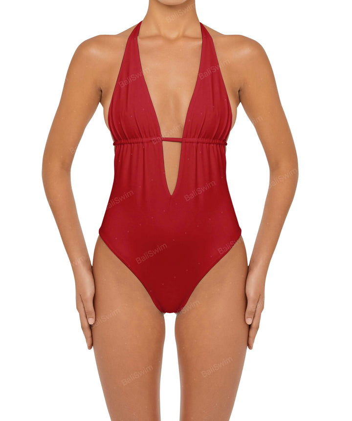 BSWS-S53 Plunge Neck Tunneled Underbust One Piece