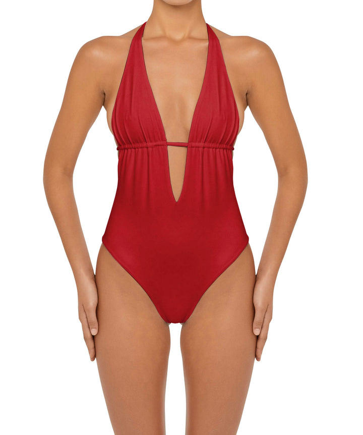BSWS-S53 Plunge Neck Tunneled Underbust One Piece