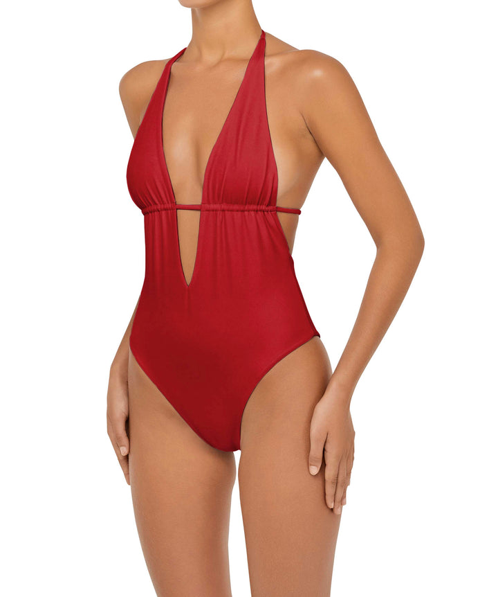 BSWS-S53 Plunge Neck Tunneled Underbust One Piece