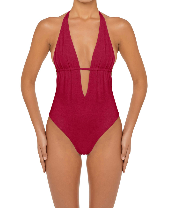 BSWS-S53 Plunge Neck Tunneled Underbust One Piece