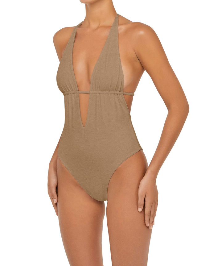 BSWS-S53 Plunge Neck Tunneled Underbust One Piece