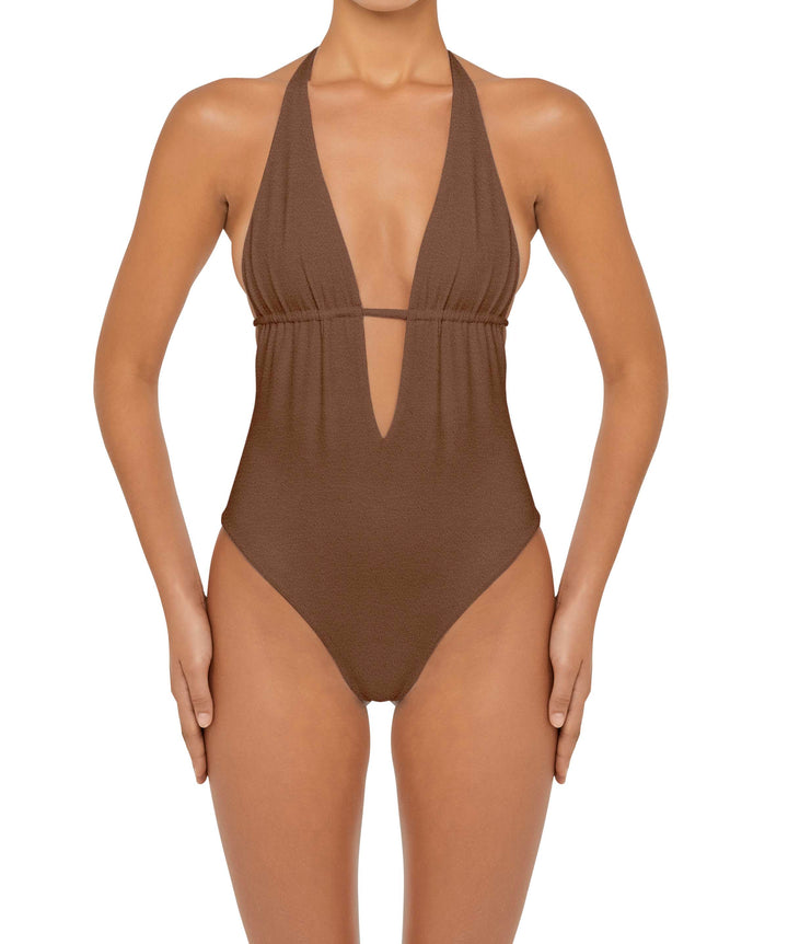 BSWS-S53 Plunge Neck Tunneled Underbust One Piece