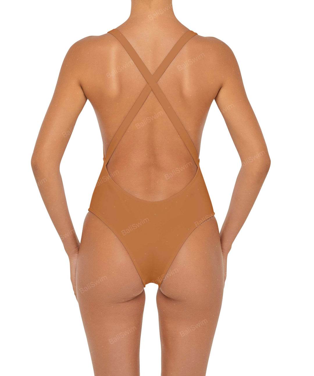 BSWS-S54 Plunge Neck Criss Cross One Piece