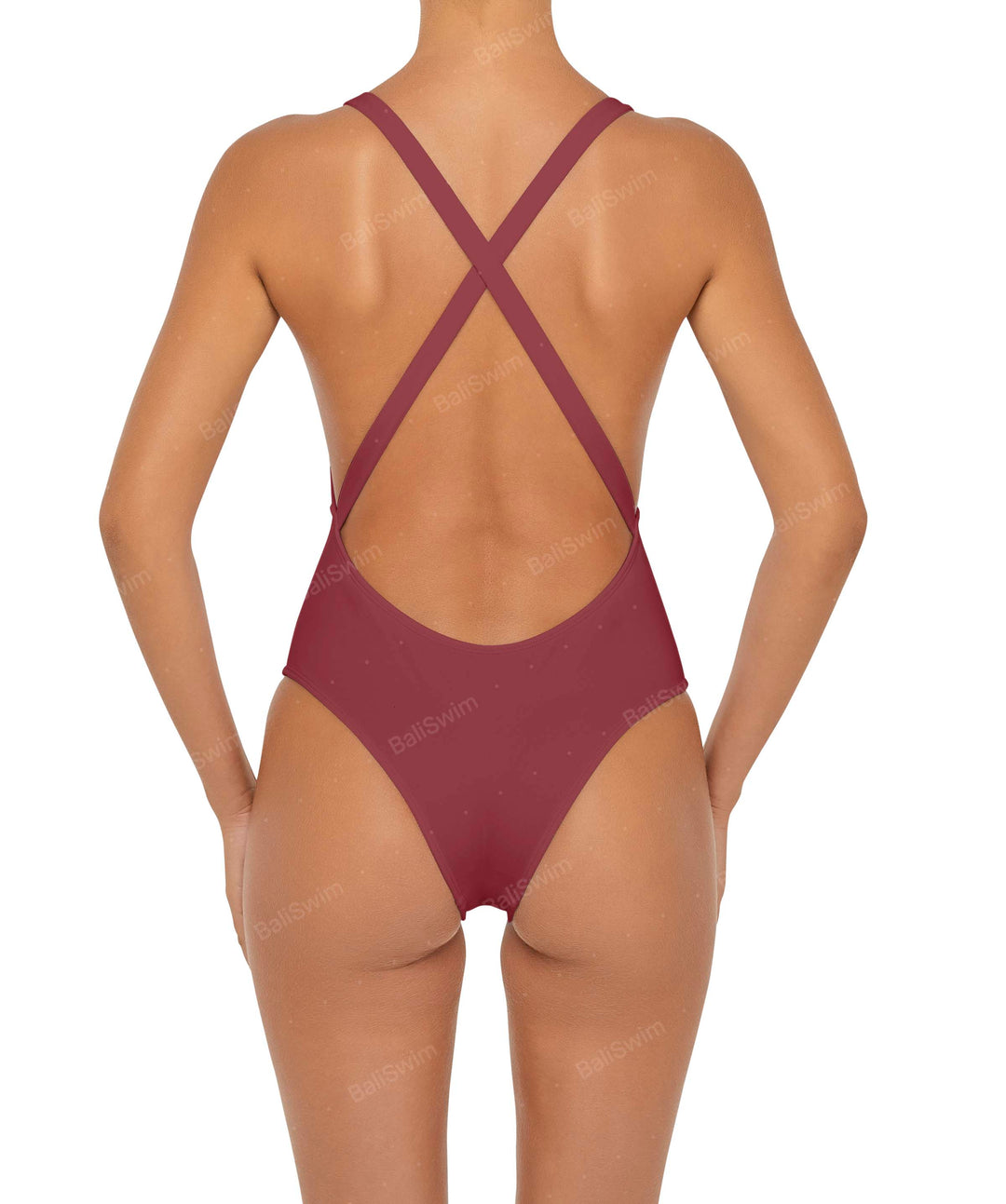 BSWS-S54 Plunge Neck Criss Cross One Piece