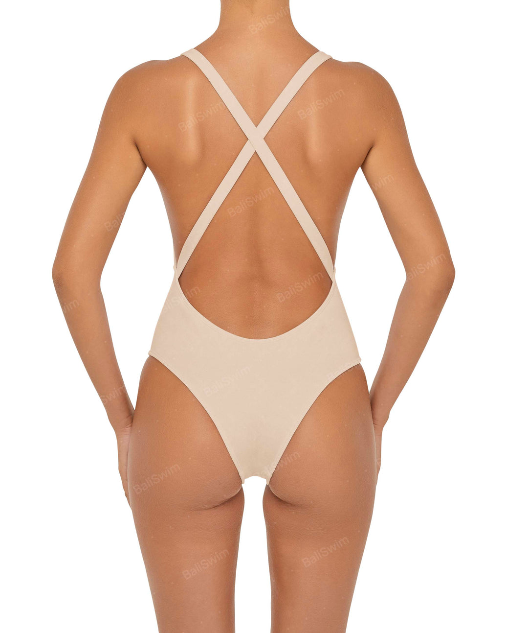 BSWS-S54 Plunge Neck Criss Cross One Piece