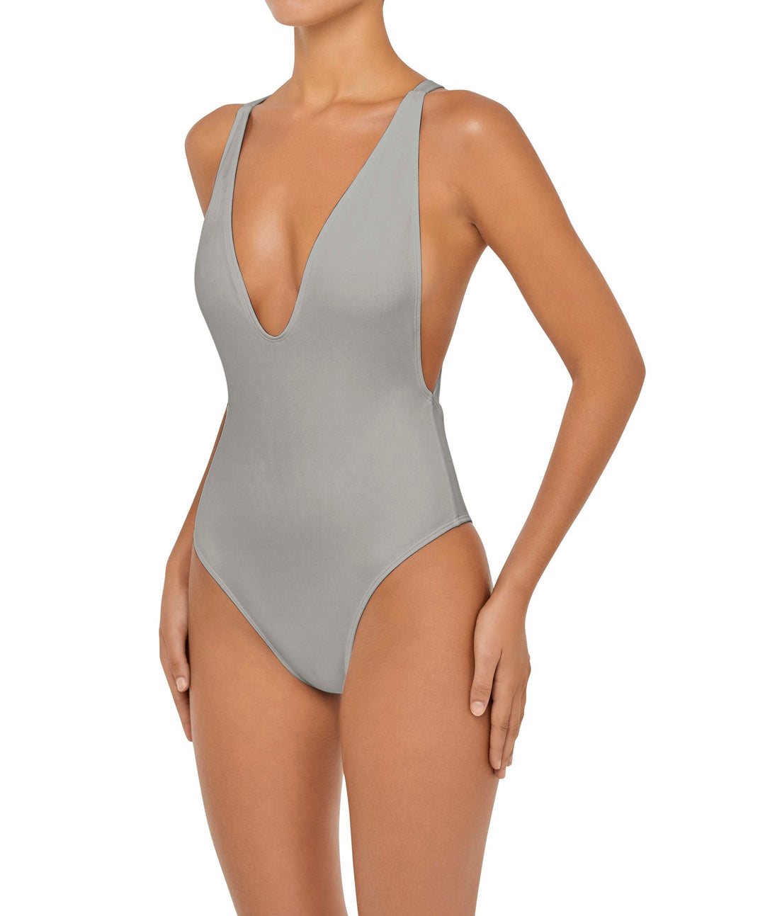 BSWS-S54 Plunge Neck Criss Cross One Piece
