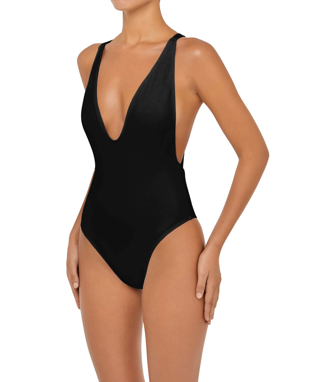 BSWS-S54 Plunge Neck Criss Cross One Piece