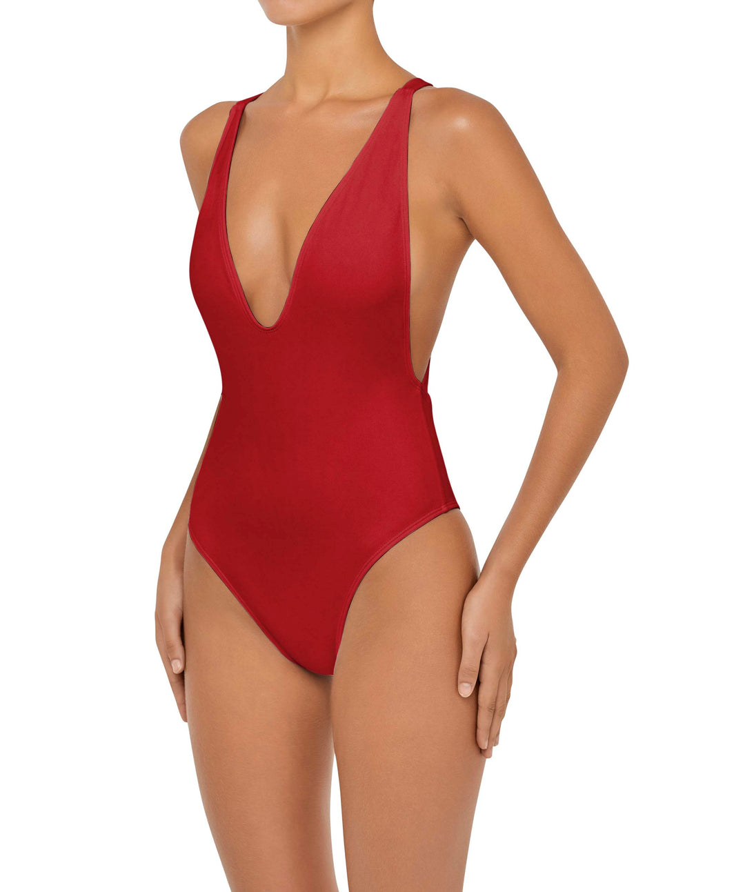 BSWS-S54 Plunge Neck Criss Cross One Piece