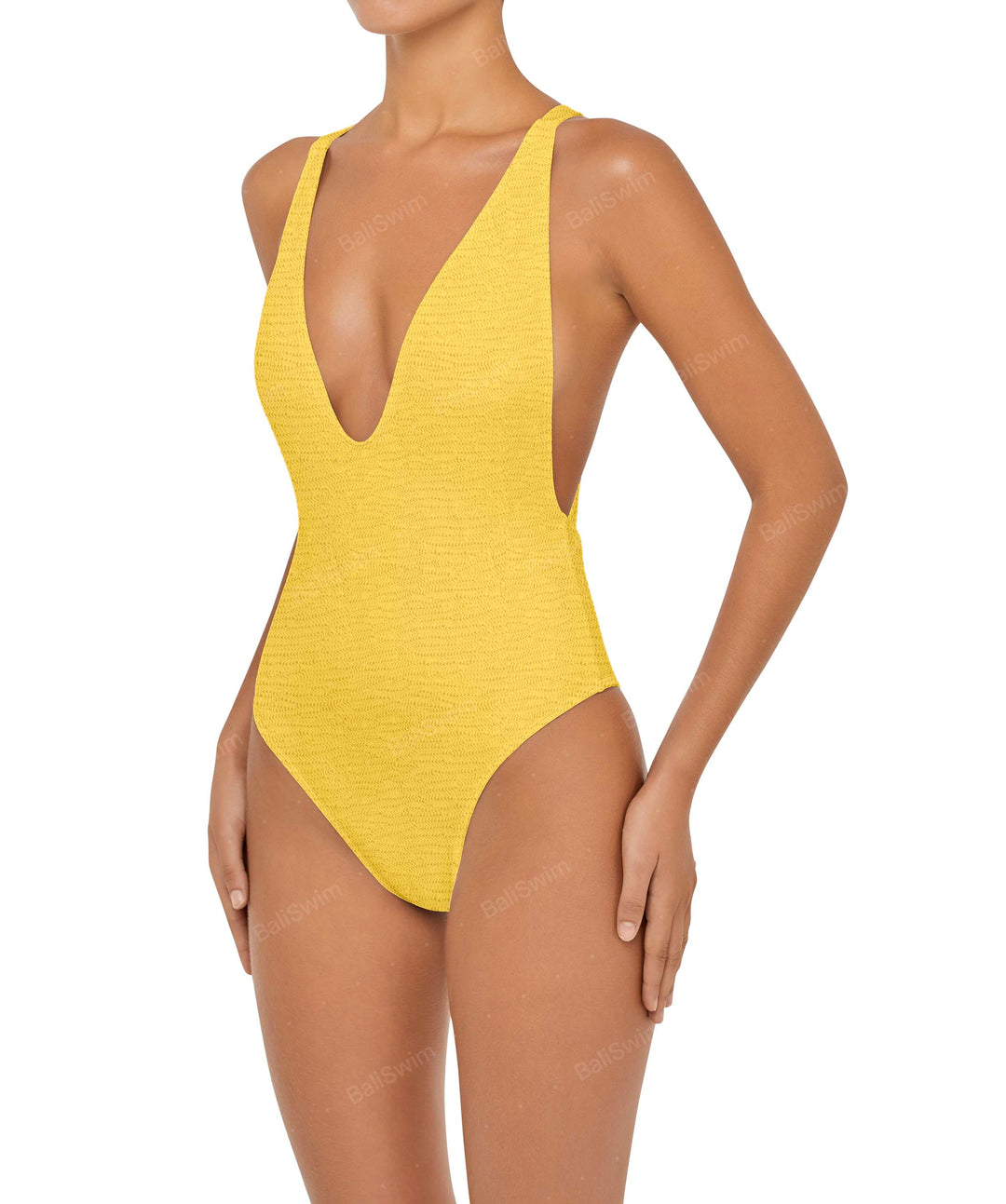 BSWS-S54s Plunge Neck Criss Cross One Piece