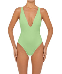 BSWS-S54 Plunge Neck Criss Cross One Piece