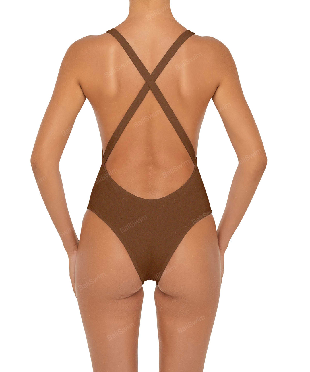 BSWS-S54 Plunge Neck Criss Cross One Piece