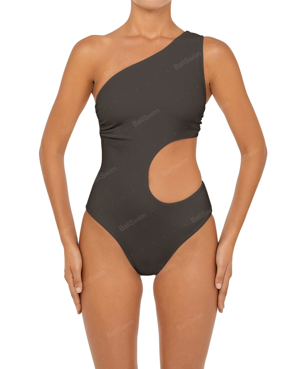 BSWS-S55 Asymmetrical Side Cutout Wrap Around One Piece