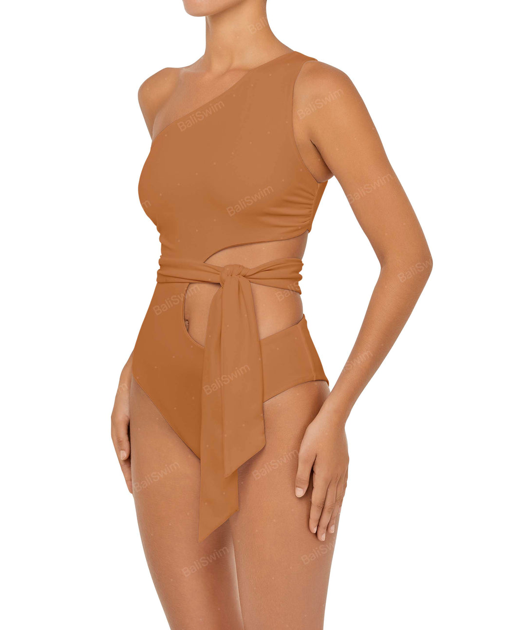 BSWS-S55 Asymmetrical Side Cutout Wrap Around One Piece