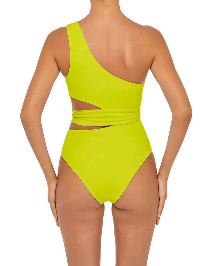 BSWS-S55 Asymmetrical Side Cutout Wrap Around One Piece