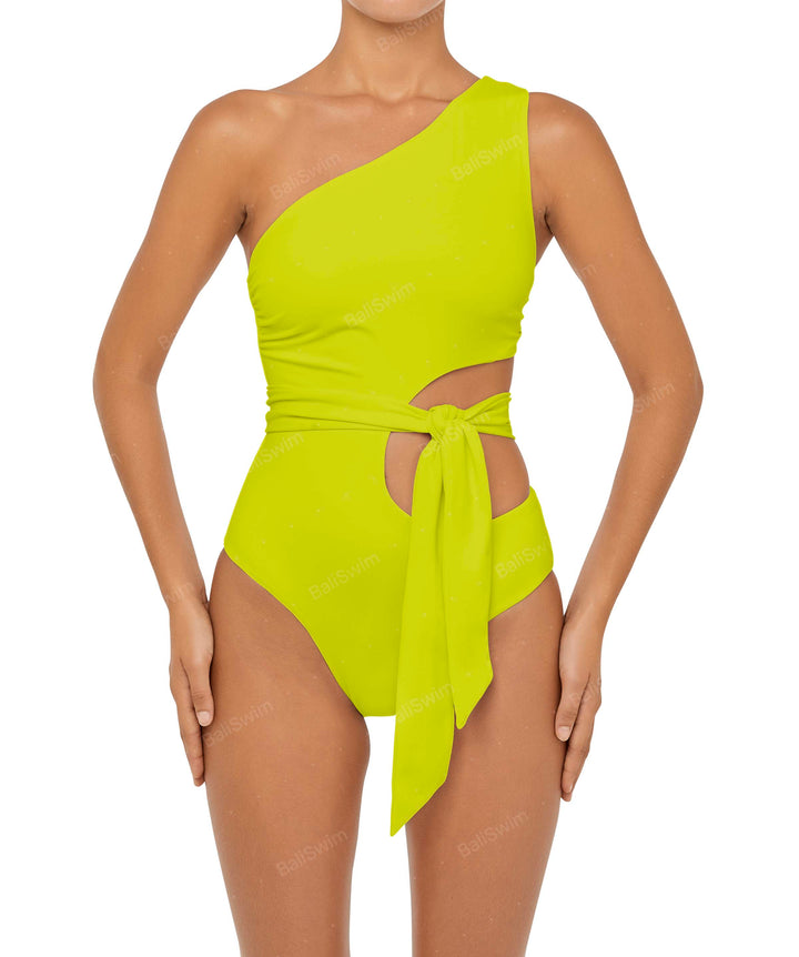 BSWS-S55 Asymmetrical Side Cutout Wrap Around One Piece