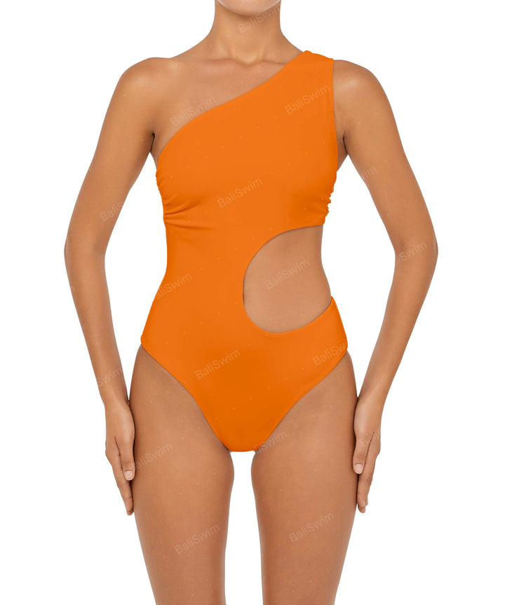BSWS-S55 Asymmetrical Side Cutout Wrap Around One Piece