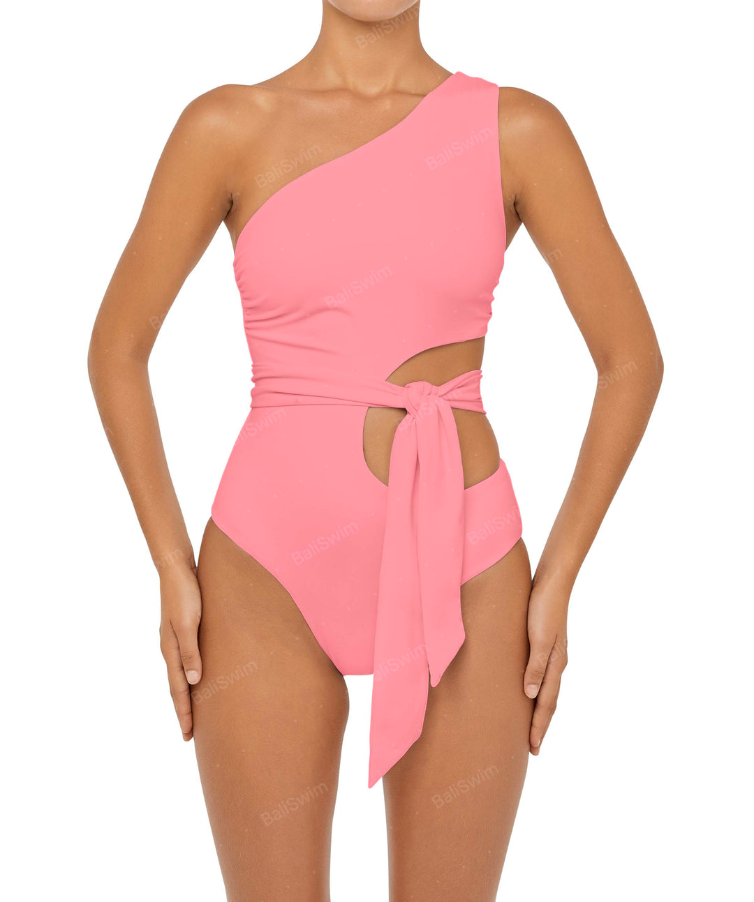BSWS-S55 Asymmetrical Side Cutout Wrap Around One Piece