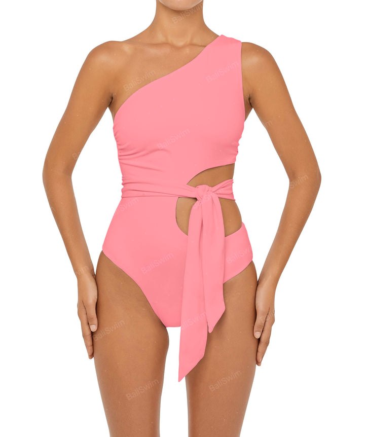 BSWS-S55 Asymmetrical Side Cutout Wrap Around One Piece